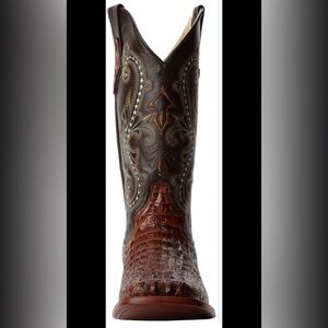 Ferrini Mens Stampede Crocodile Embroidered Square Toe Casual Boots Mid Calf 8